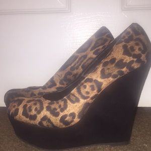 Cheetah print wedges